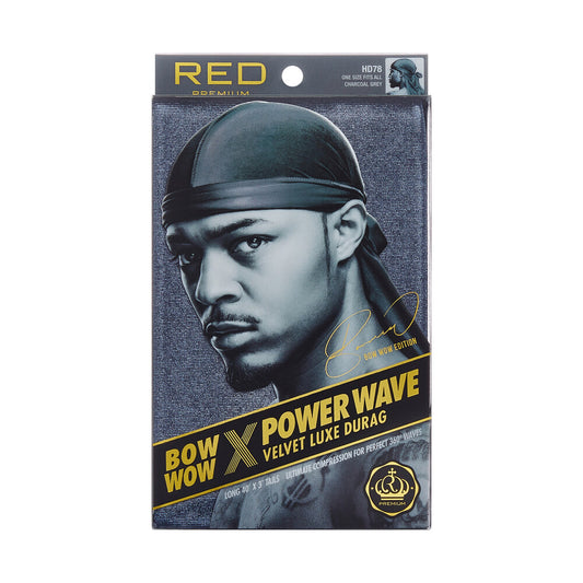 RED Premium Bow Wow X Power Wave Velvet Luxe Durag - Chargray