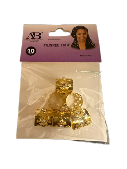 Filigree Tube Silver/Gold (6pcs/pk)