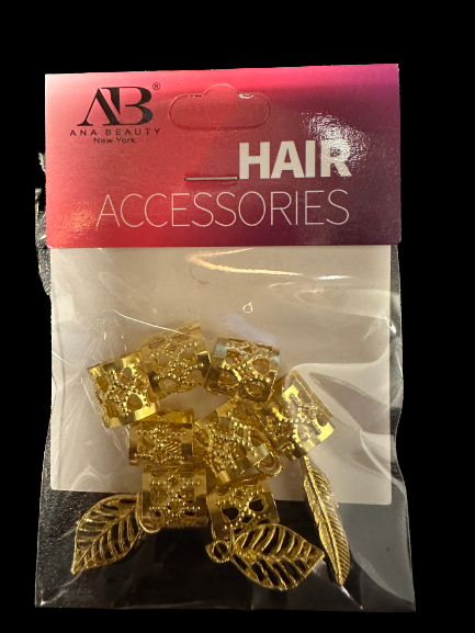 AB Ring Accessories - Gold Filigree With Feather Hair Charms