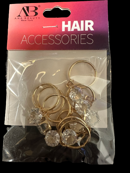 AB Ring Accessories - Gold Rhinestone Hair Charms