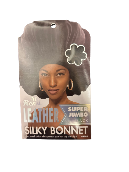 Ms. Remi Leather Silky Bonnet - Super Jumbo - Black