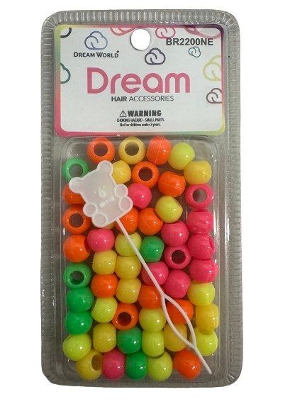 Dream World Neon Assorted Beads 12MM 60PC