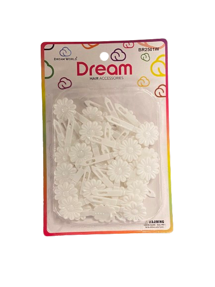 Dream Daisy Barrettes 60PC - White