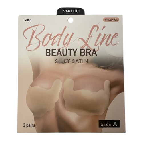 Body Line Beauty Bra Silky Satin - Nude, Size A (3 Pairs)