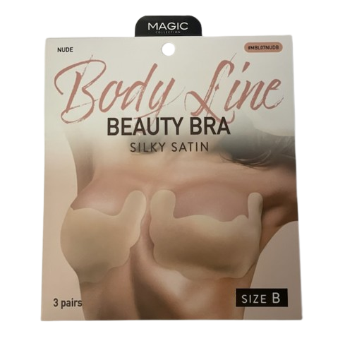 Body Line Beauty Bra Silky Satin - Nude, Size B (3 Pairs)