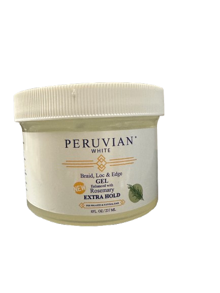 Peruvian White Braid, Loc & Edge Gel Extra Hold 8 oz. - Rosemary