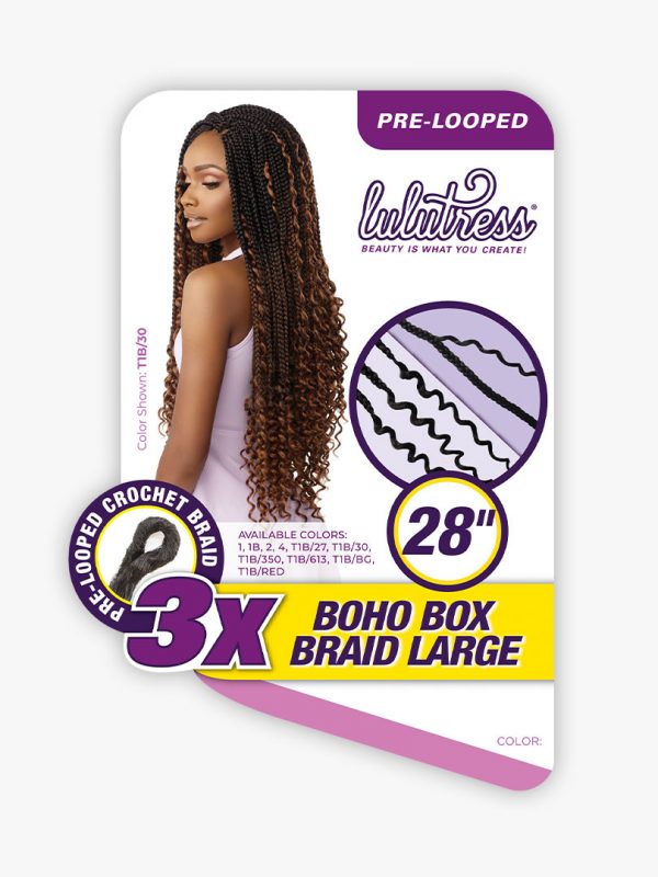 3X Boho Box Braid Large 28"