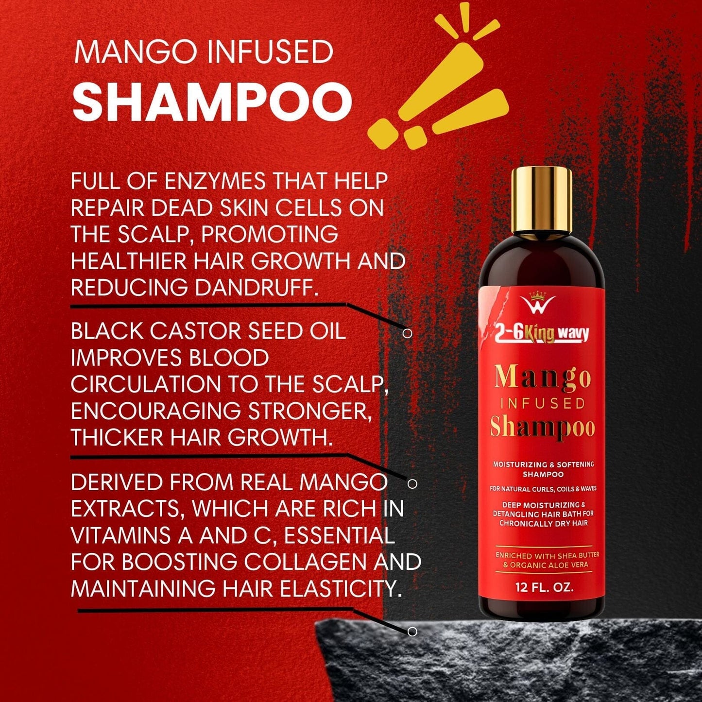 Infused Mango Shampoo 12 FL OZ Premium Quality