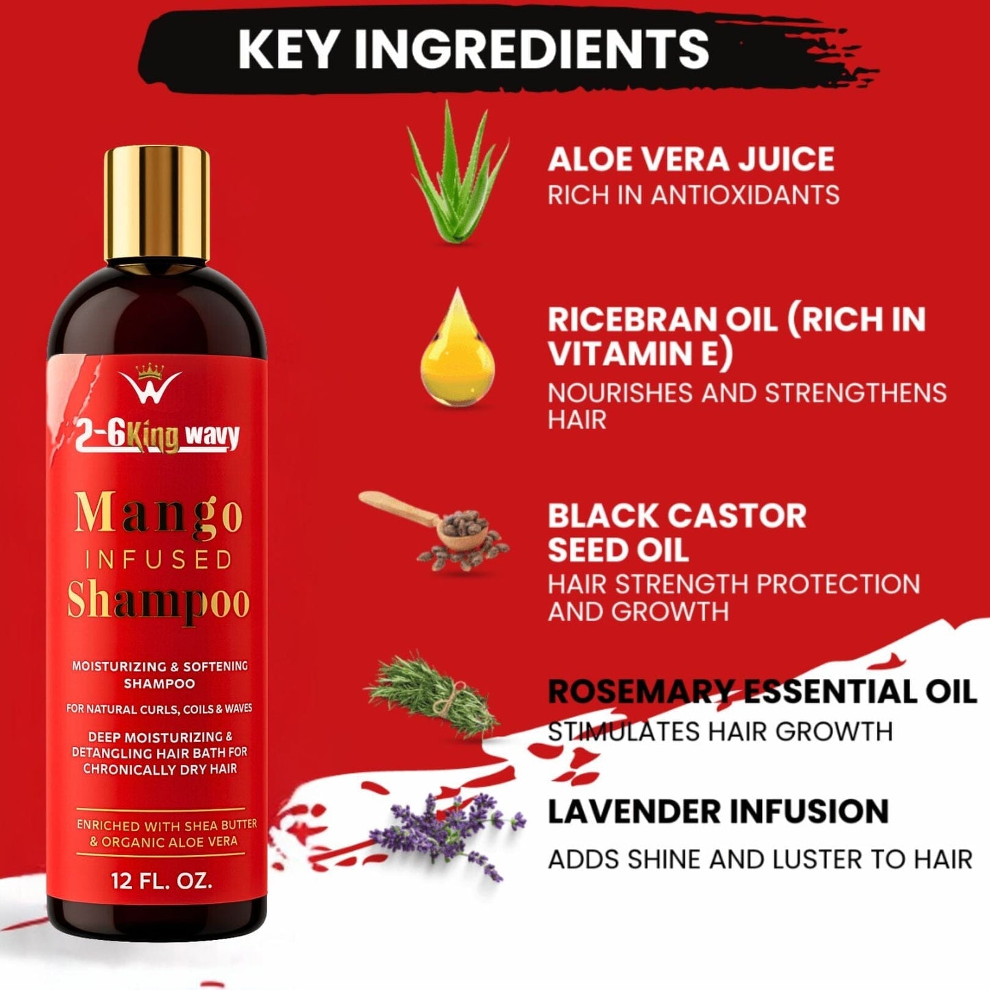 Infused Mango Shampoo 12 FL OZ Premium Quality