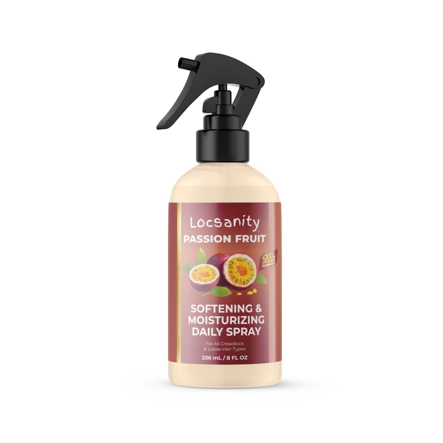 Locsanity Passion Fruit Softening and Moisturizing Daily Spray for Locs, Dreadlocks, Sisterlock, Microlock, Locs, Oil-Free Hair Scalp Moisturizer