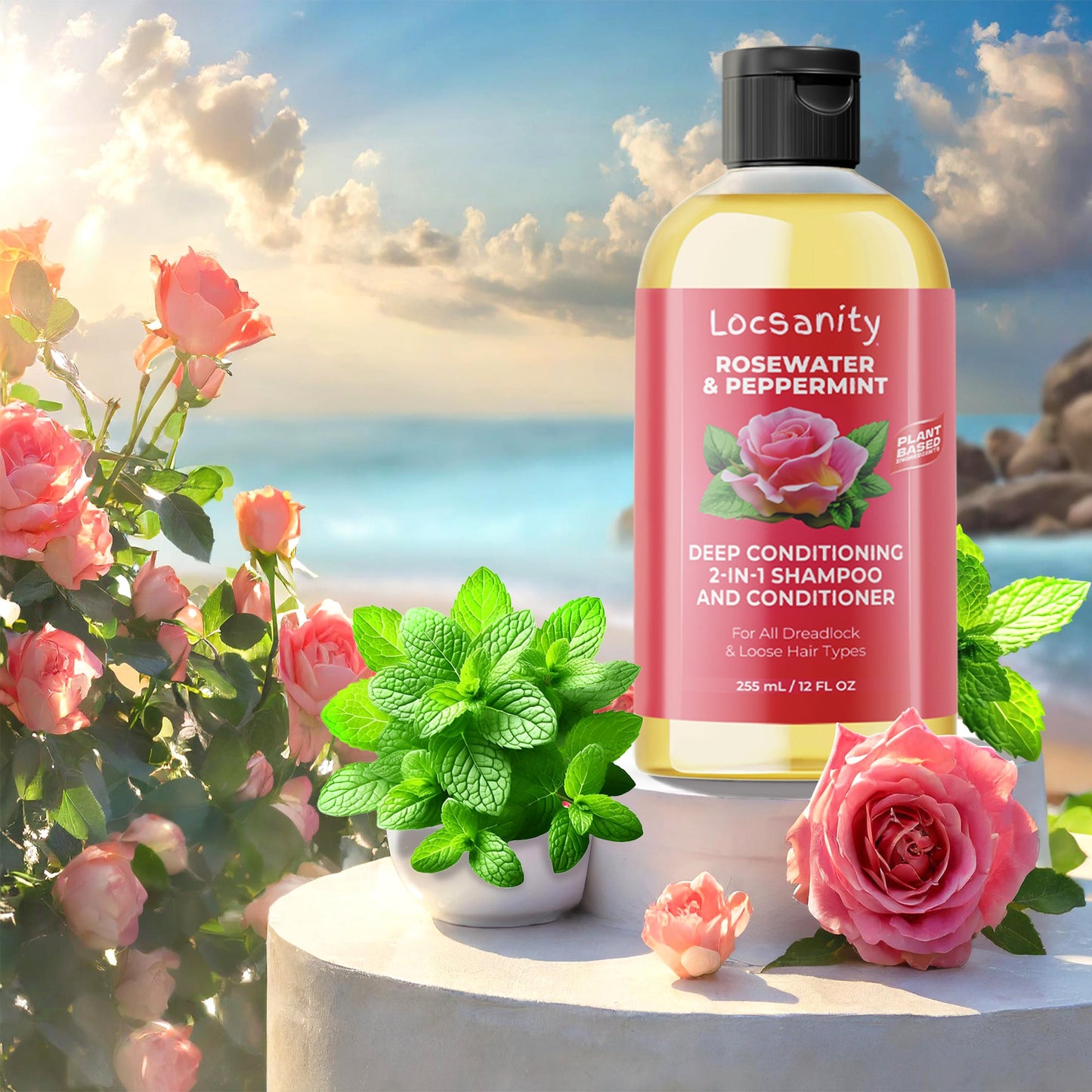 Rosewater and Peppermint Moisturizing, Conditioning and Nourishing Shampoo