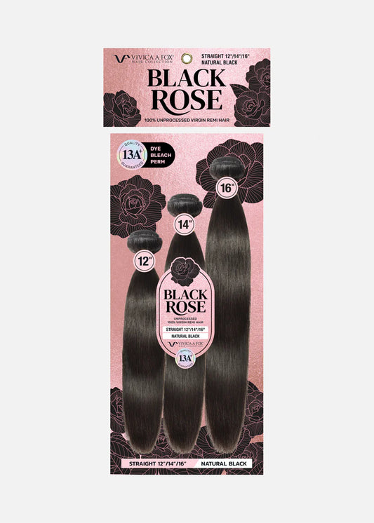 Black Rose Straight 13A+ 3-Bundle Pack - Natural Black