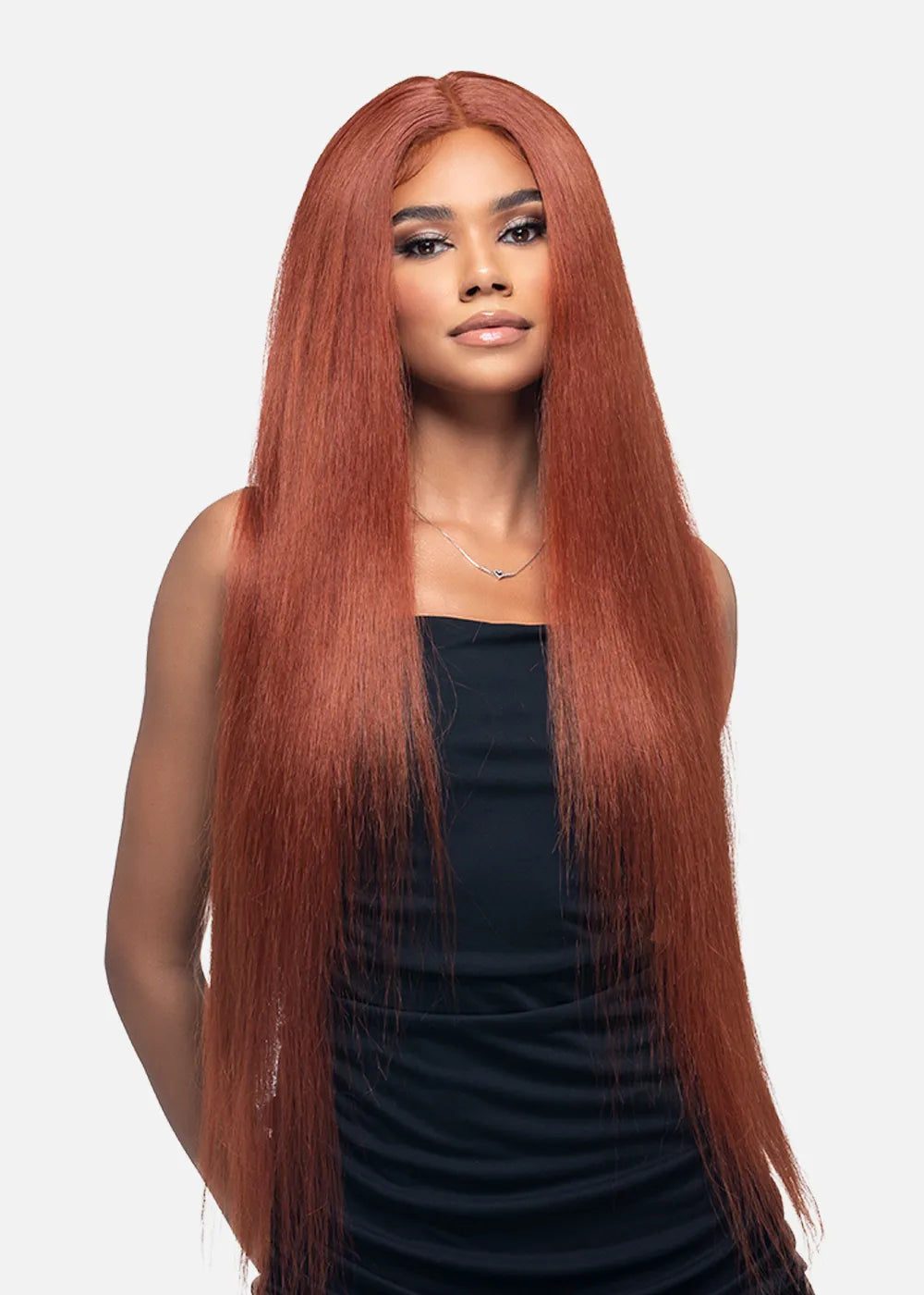 WNB -1 Human Hair Blend 36" Layered Straight W/Invisible Center Part