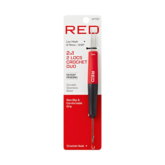 RED 2 in 1 Loc Crochet Duo 2 Hooks 0.75mm / 0.03"