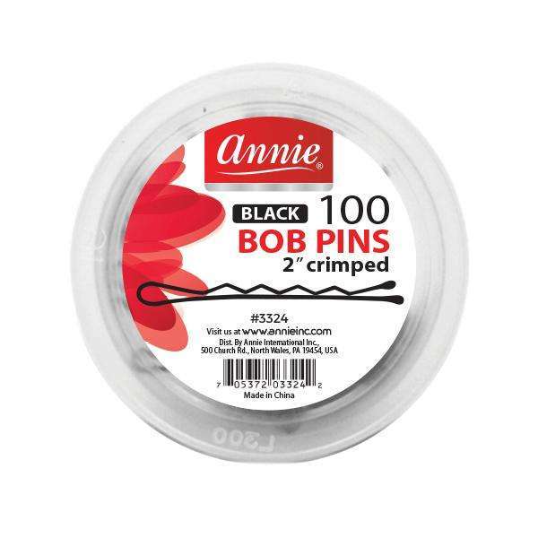 Annie Bob Pins 100 Count 2" Crimped- Black