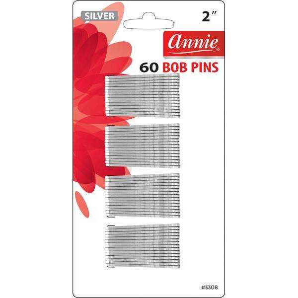 Annie Bob Pins 60 Count - Silver 2"