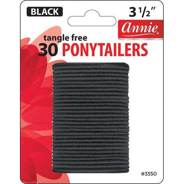 Annie No Tangle Ponytailers 3 1/2In 30ct Black