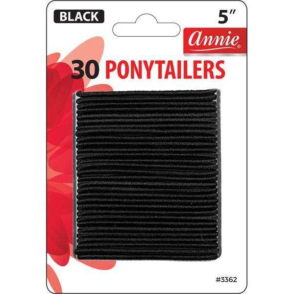 Annie Ponytailers 5" 30ct Black, Thin