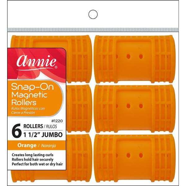 Snap-On Magnetic Rollers 6 Pcs - 1 1/2" Jumbo (Orange)
