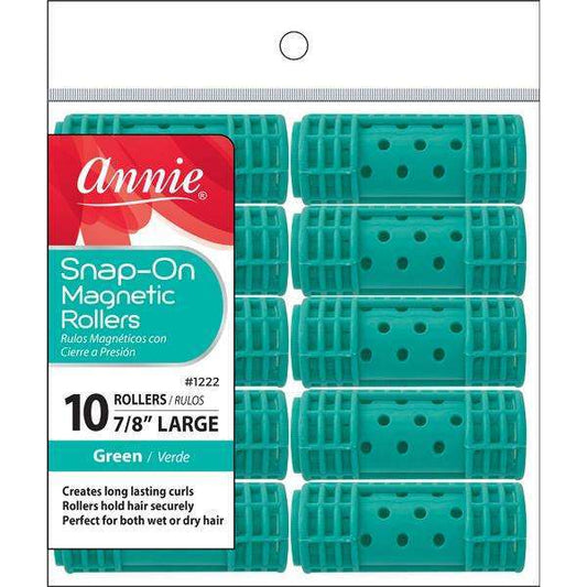 Snap-On Magnetic Rollers 10 Pcs - 7/8" Large (Green)