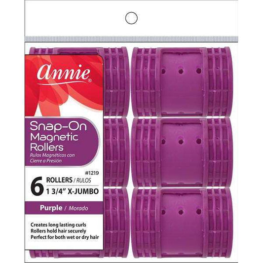 Snap-On Magnetic Rollers 6 Pcs - 1 3/4" X-Jumbo (Purple)