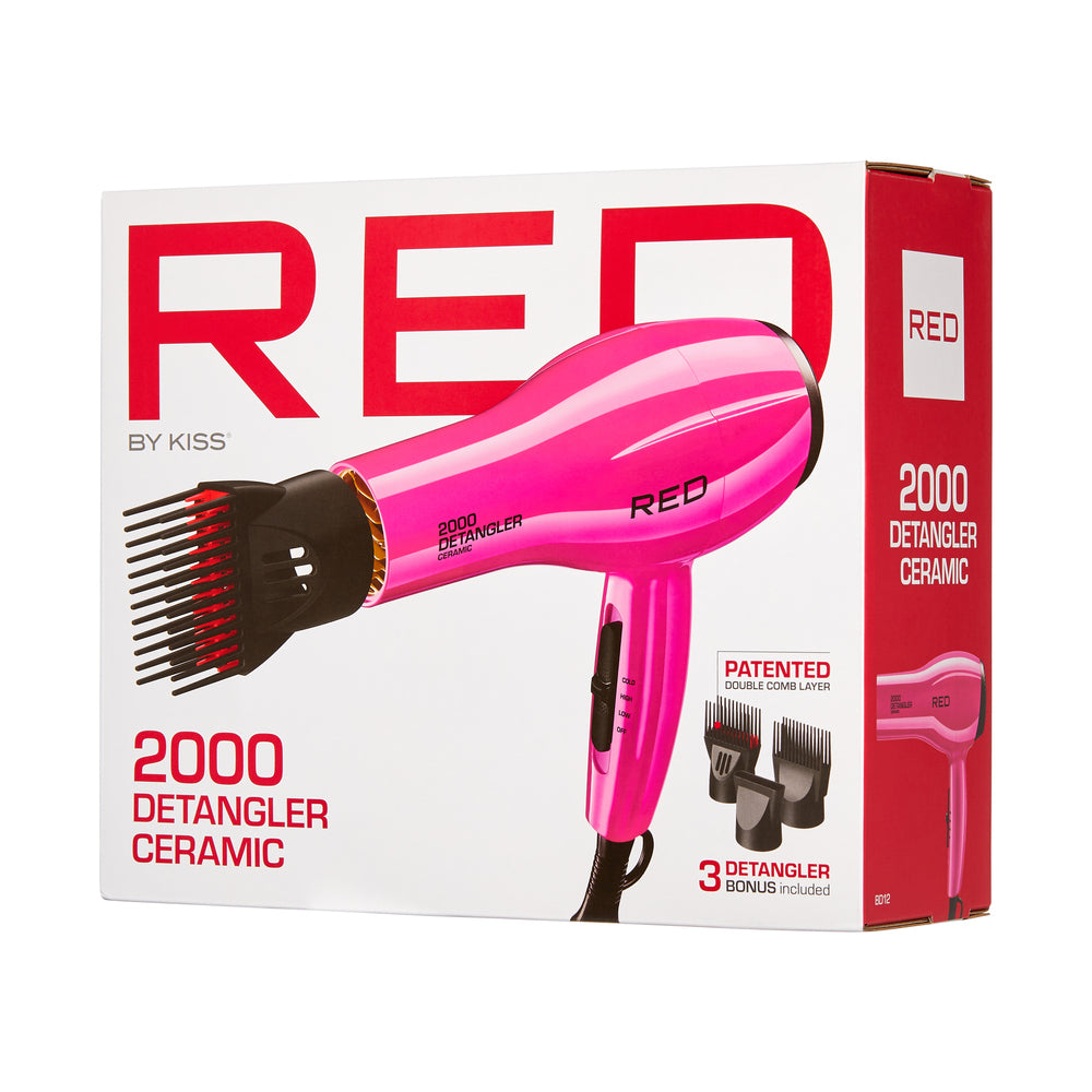 RED by Kiss 2000 Detangler Ceramic Dryer - Pink