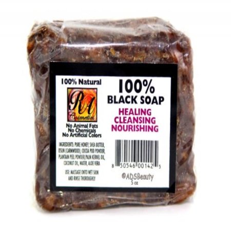 RA Cosmetics 100% African Black Soap 5 Oz.