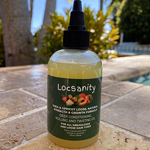 Locsanity Shea & Apricot Loose, Natural Strength & Growth Formula Dreadlock Natural Hair Rolling and Conditioning Oil