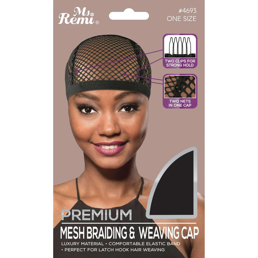 Ms. Remi Mesh Braiding & Weaving Cap, Black