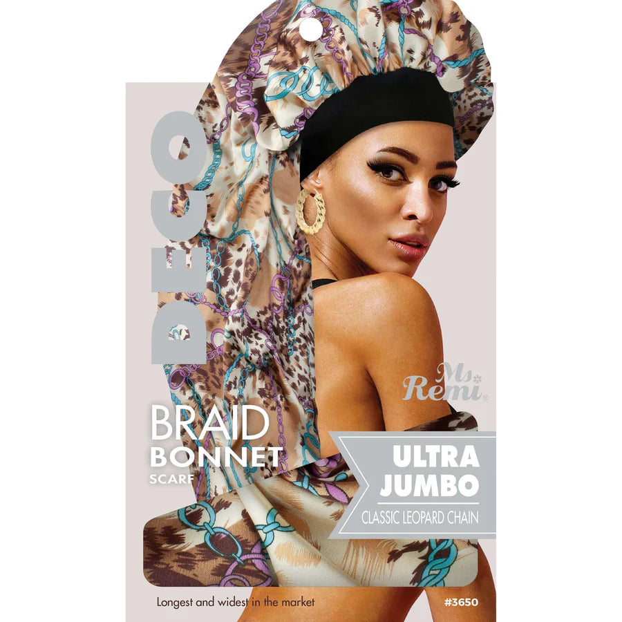 Ms. Remi Deco Silky Satin Braid Bonnet Scarf- Extra Jumbo - Assorted