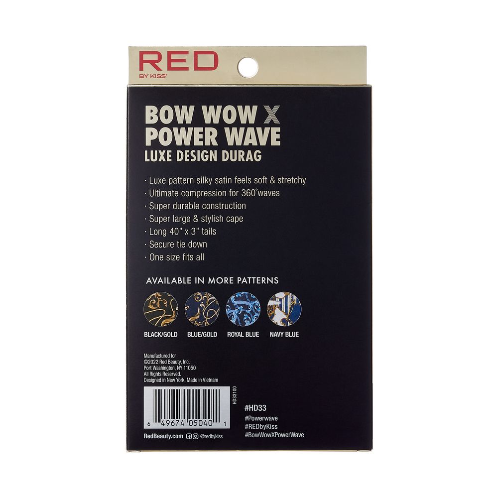 RED Luxe Durag Bow Wow X Power Wave - Royal Blue