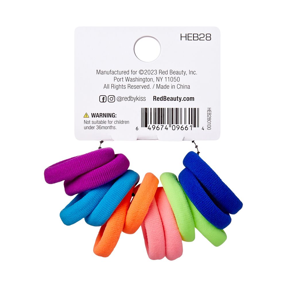 RED Ponytail Holder Mini 12pcs - Color Assorted