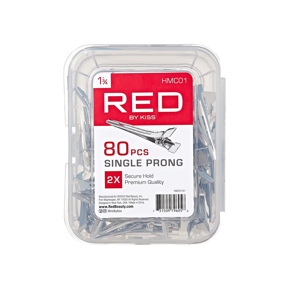 RED Single Prong Clips 80pcs - 1 3/4"