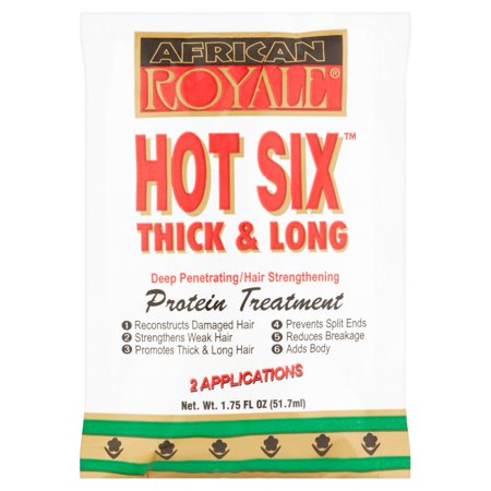 African Royale Hot Six Thick & Long Protein Treatment 1.75 Fl. Oz. (2 Applications)