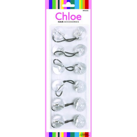 Chloe Ponytail Holders Clear 6/Pk
