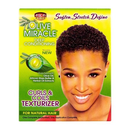 African Pride Olive Miracle Curls And Coils Texturizer Kit - 1 Application