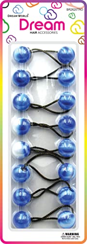 Chloe Ponytail Holders Two Tone Royal Blue 8/Pk