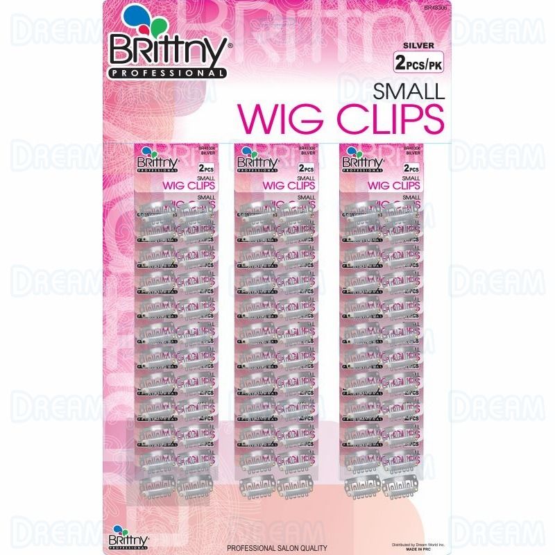 Brittny Wig Clips - Silver, Small 2 Pc/Pk