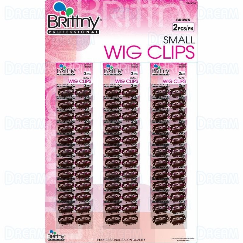 Brittny Wig Clips - Brown, Small 2 Pc/Pk