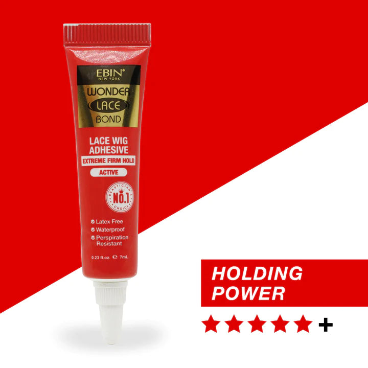 Ebin Wonder Lace Bond Adhesive Glue Tube - Extreme Firm Hold - Active 0.23 oz.