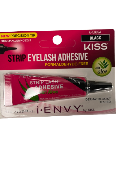 Kiss Strip Eyelash Adhesive with Aloe 0.25 oz. - Black