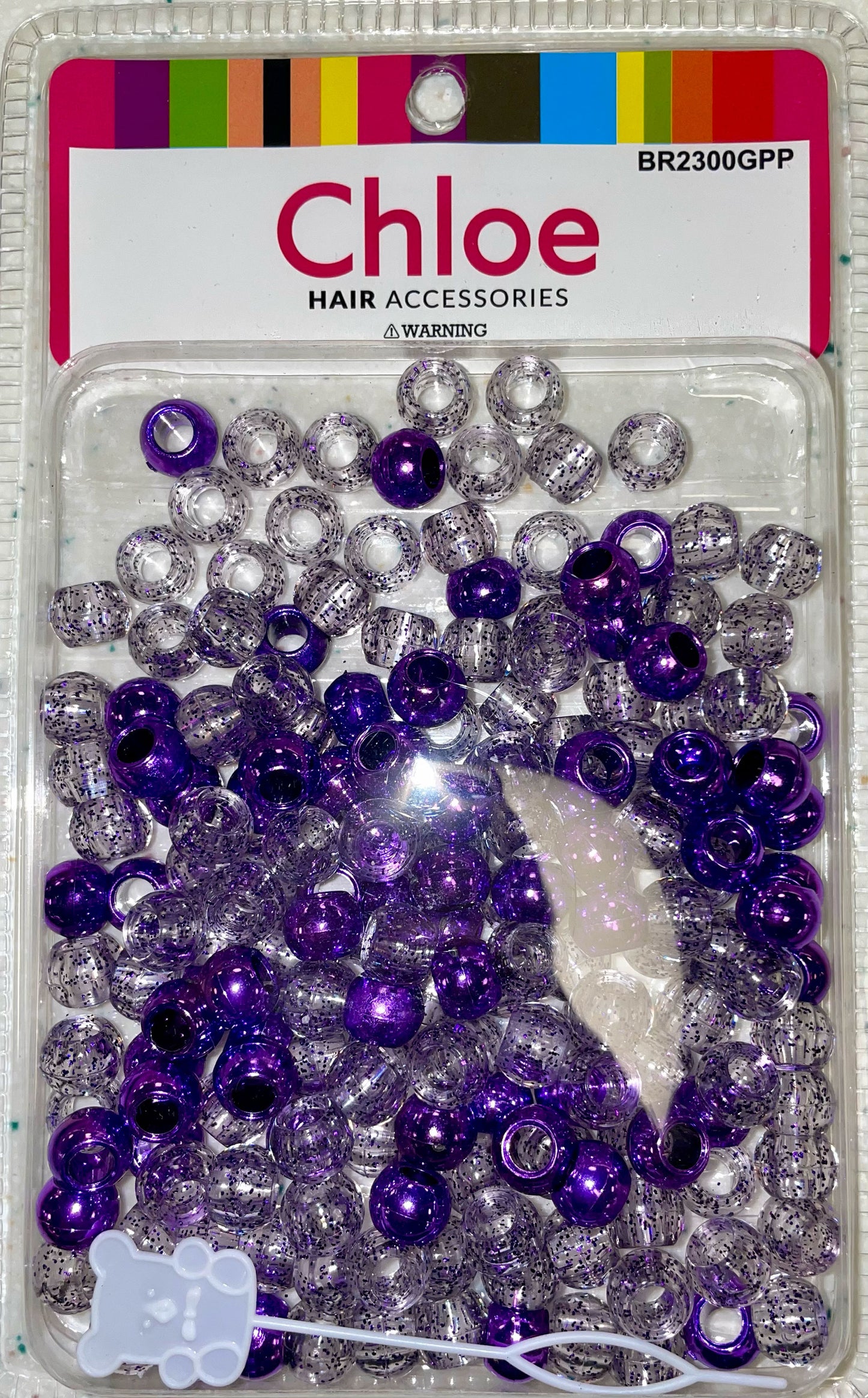 Chloe Large Glitter Purple Bead