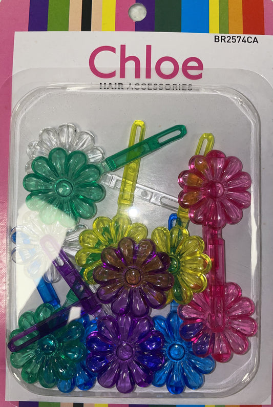 Chloe Barrettes Assorted Daisy 12PC