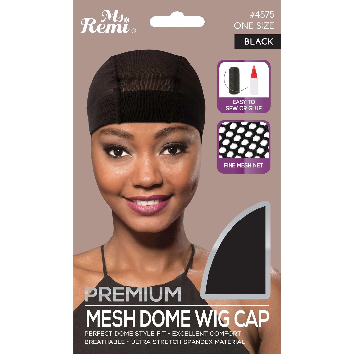 Premium Mesh Dome Wig Cap - Black