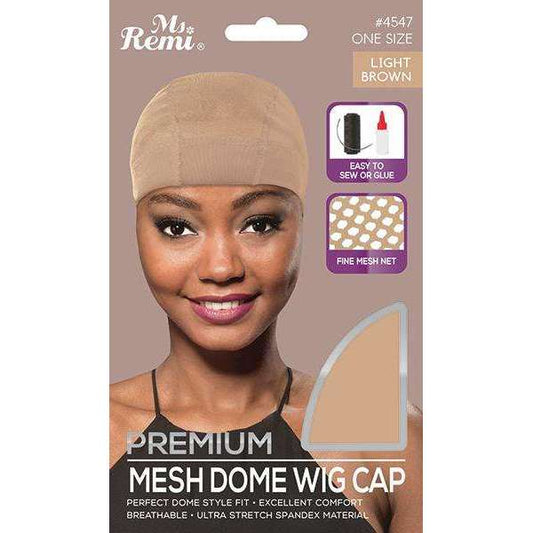 Premium Mesh Dome Wig Cap - Light Brown
